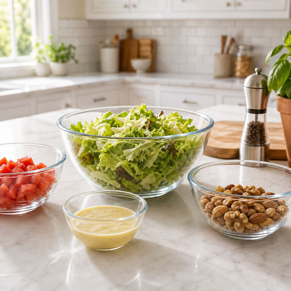Salad bowlTransparent glass bowlMicrowaveableSoup bowlNoodle bowlGlass bowlInstant noodle bowlCookin
