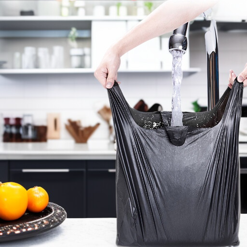 黒色厚手大型使い捨てビニールゴミ袋 家庭・学校・オフィス・キッチン用