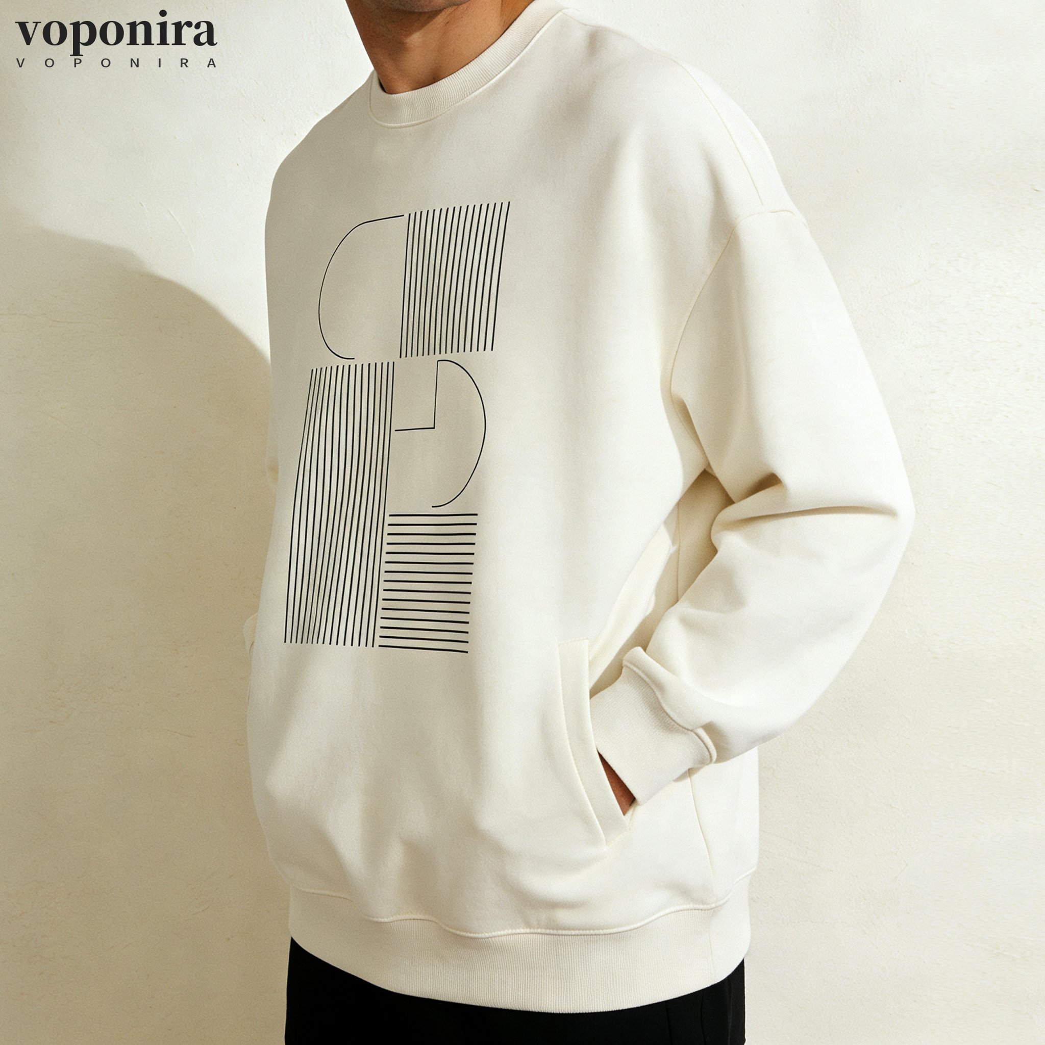 メンズクルーネックスウェットシャツ正面画像