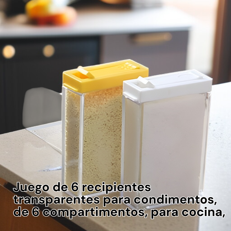 Juego de 6 especieros transparentes simples para cocina