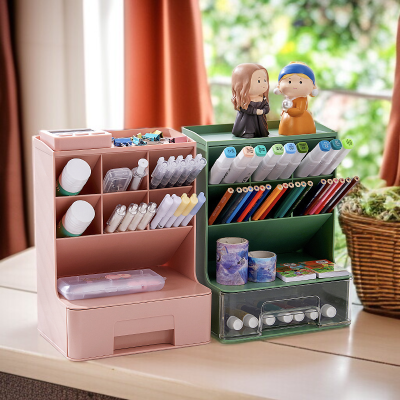학생 탁상 문구 수납함 멀티 비스듬한 화장품 수납함 필통 케이스 멀티 비스듬한 립스틱 수납함