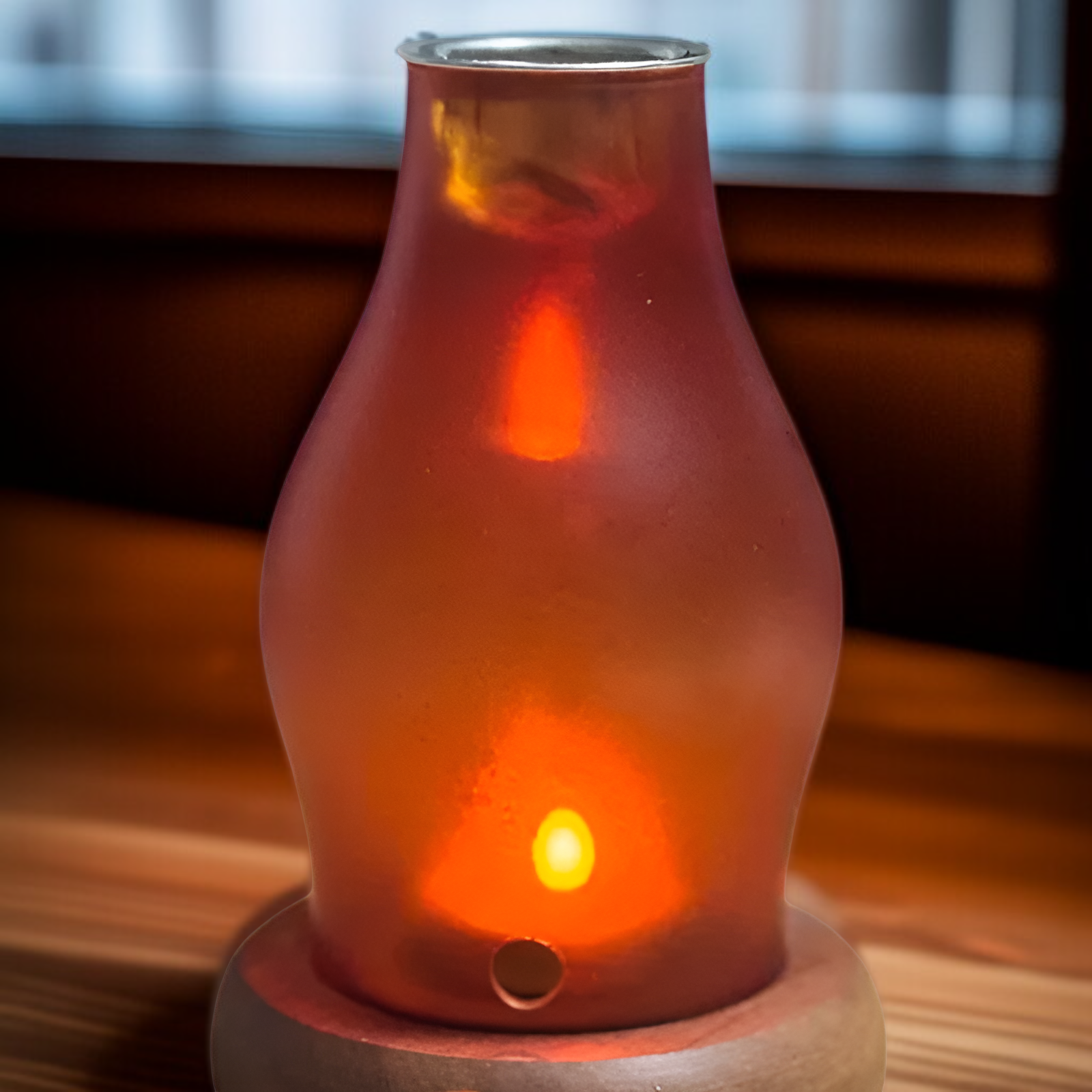 Kerzenhalter mit moderner Holz-Glas-Kombination