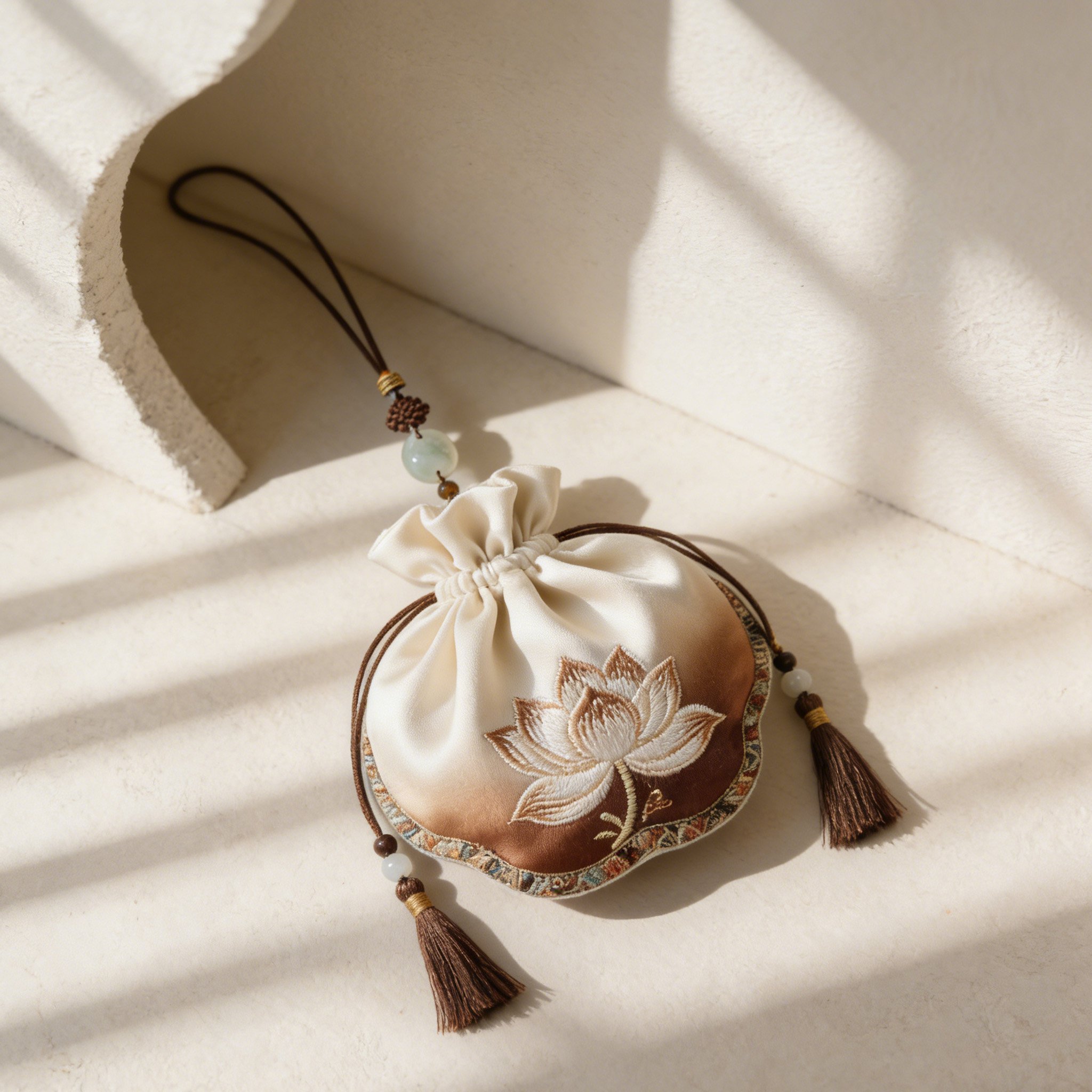 ถุงหอมดอกบัวผ้าซาติน สำหรับตกแต่งบ้าน