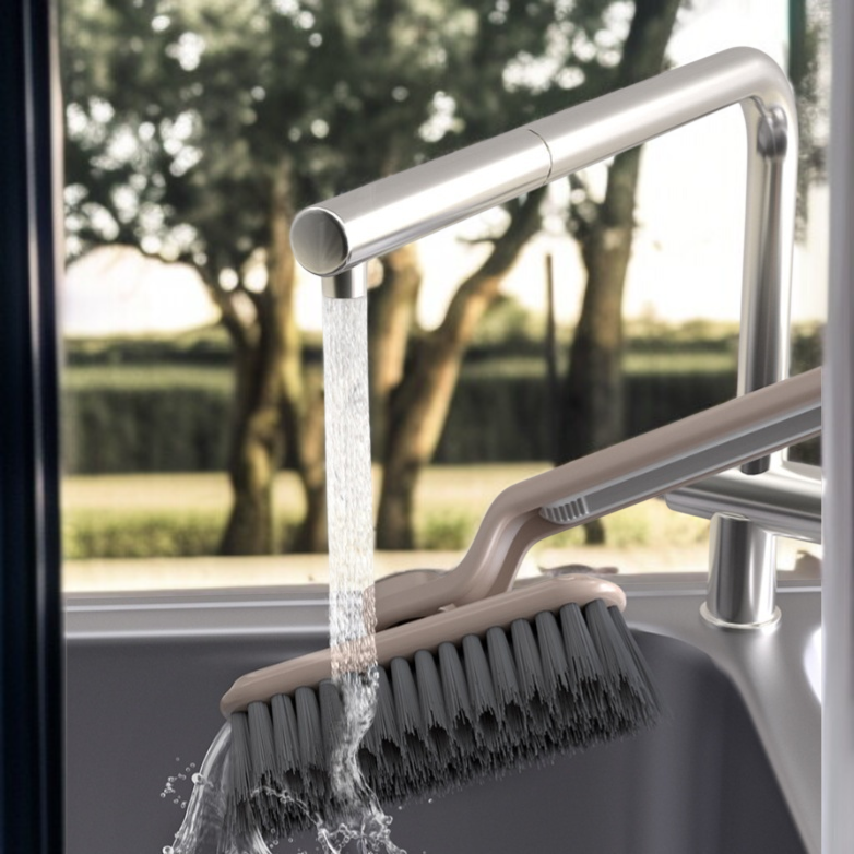 シームブラシ 多目的硬質毛壁ブラシ 浴室タイル隙間掃除ブラシ 回転ブラシヘッド