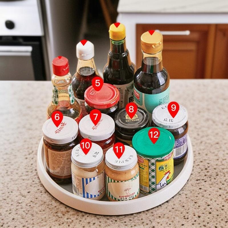 رف توابل مزدوج الطبقة للمطبخ، منظم تخزين عملي للتوابل والمكياج