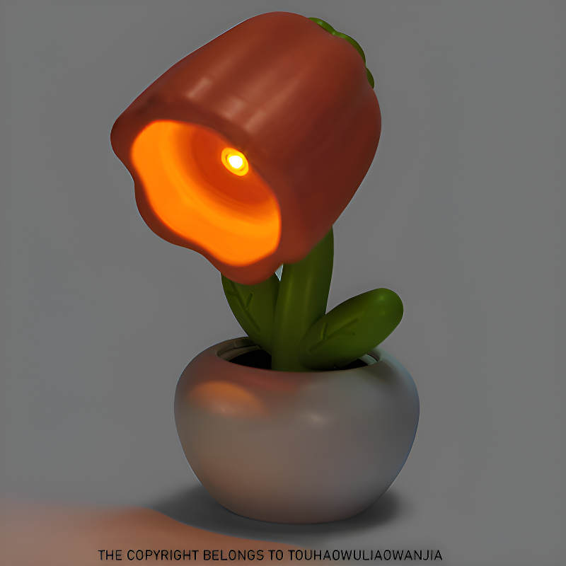 鬱金香鈕扣電池小夜燈