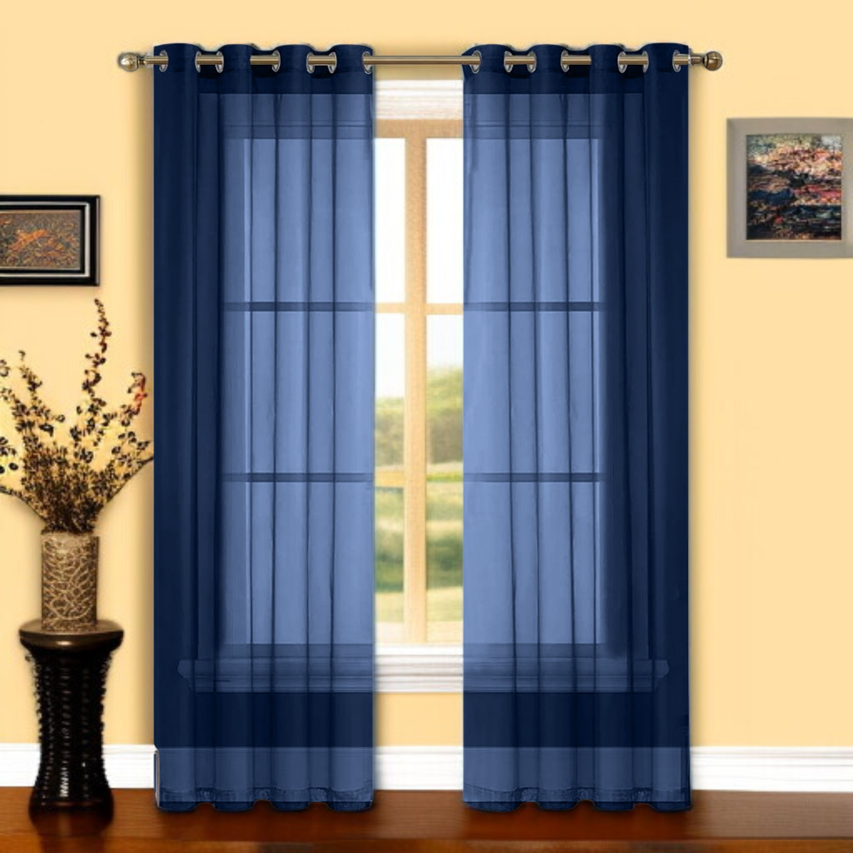 Halbverdunkelnde Fensterdekoration für Balkon, Einfarbiges Vorhang