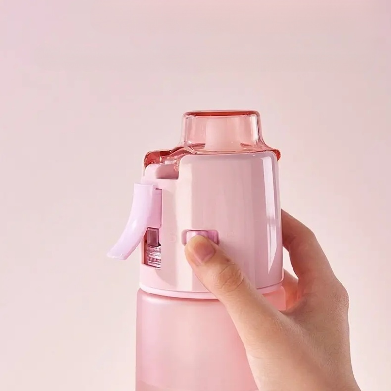 Fruit Scent Mist Sports Water Bottle BPA Free Tritan Dual Drinking Spray Cup