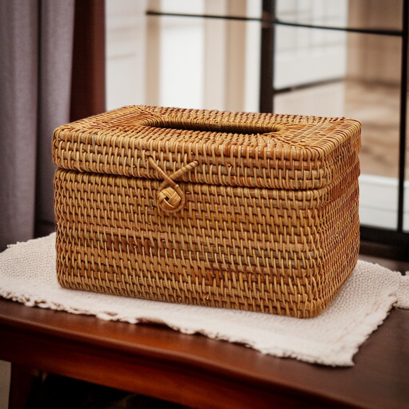 Wicker tissue box