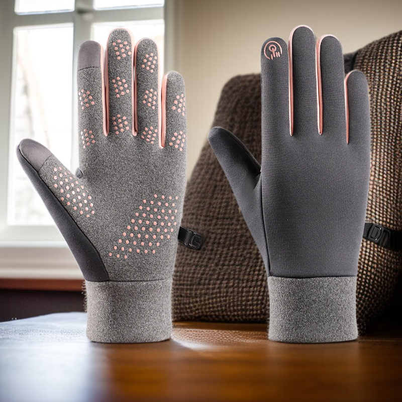 قفازات مبطنة بالصوف للدفء ومقاومة للانزلاق ومقاومة للرياح ومقاومة للماء