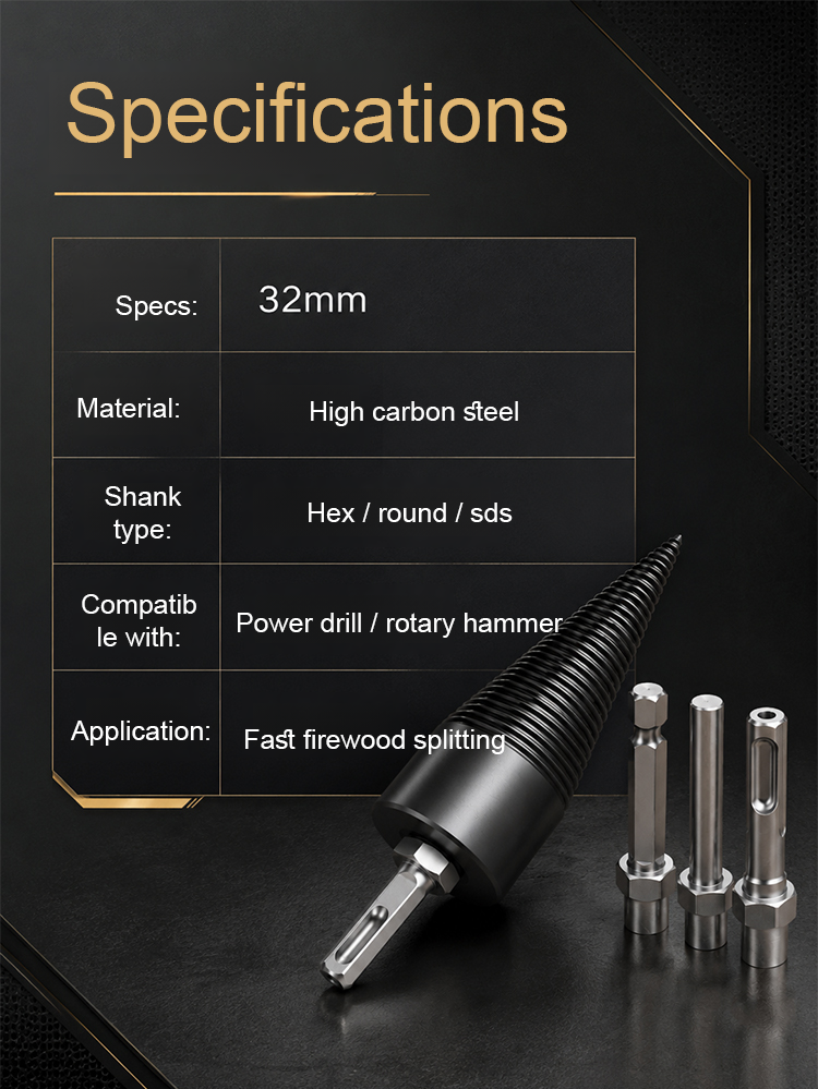 Multifunctional Firewood Splitting Drill Bit