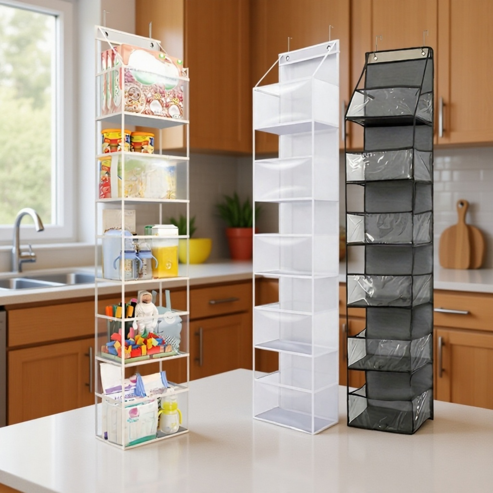  Ajtóra akasztható tároló táska – Többfunkciós ruhák és játékok rendszerezője