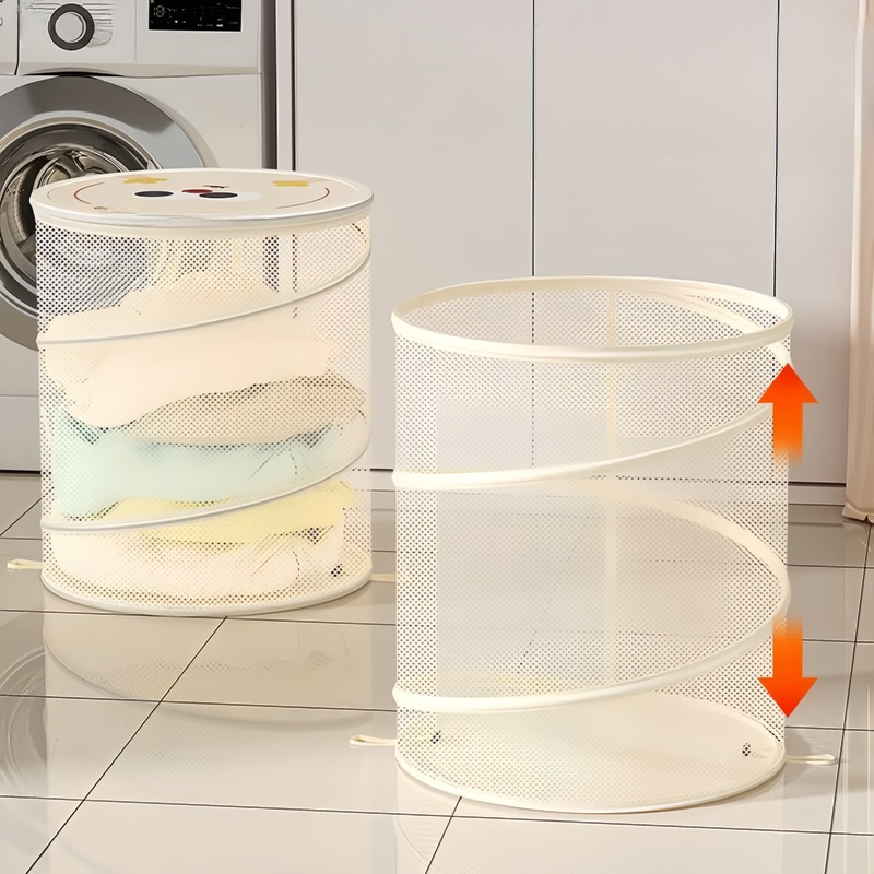 Großer Wäschekorb mit Kordelzug – Rund, stilvoll, für Zuhause