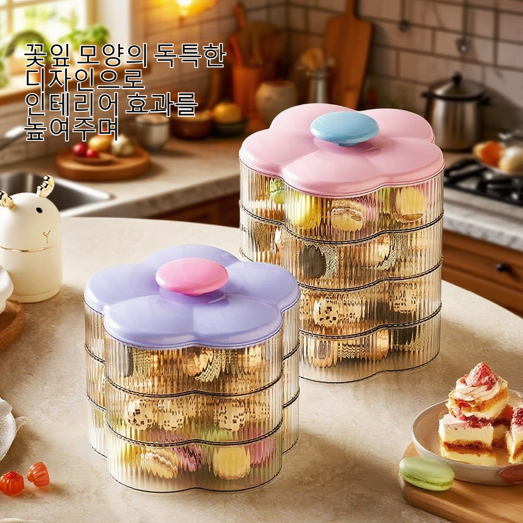 꽃잎 모양 다층 수납 건과함