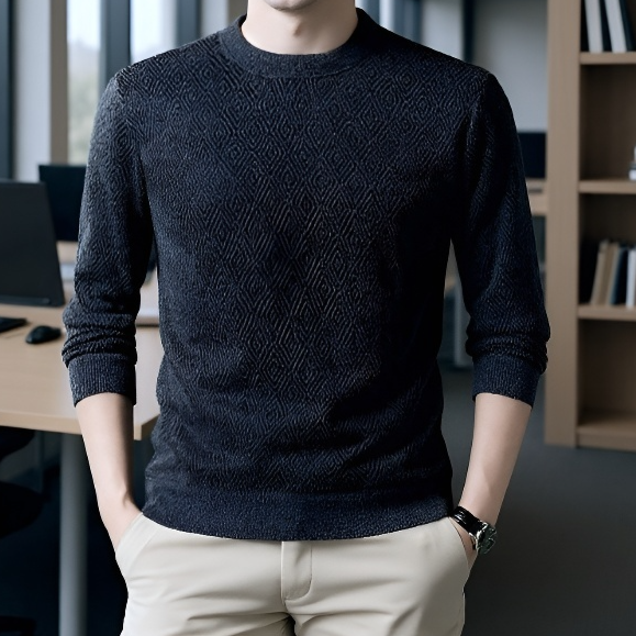 남자 자카드 스웨터 착용 이미지