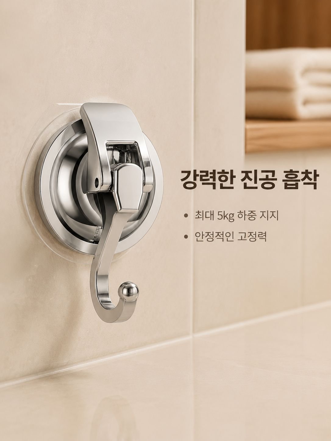 벽에 구멍 없이 붙이는 진공 흡착 걸이