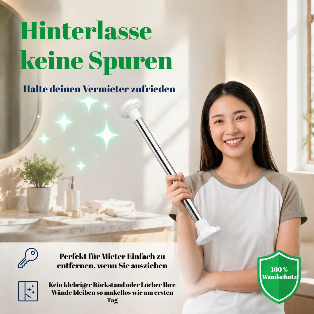 Flexible ausziehbare Kleiderstange für Studentenwohnheime