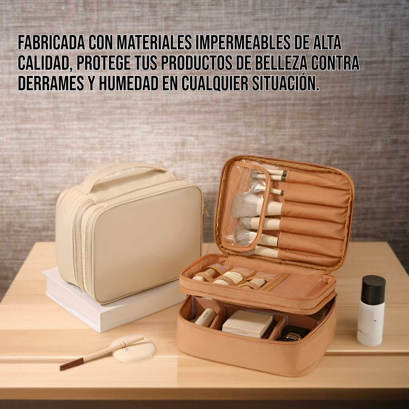 Bolsa de almacenamiento de maquillaje portátil de gran capacidad impermeable