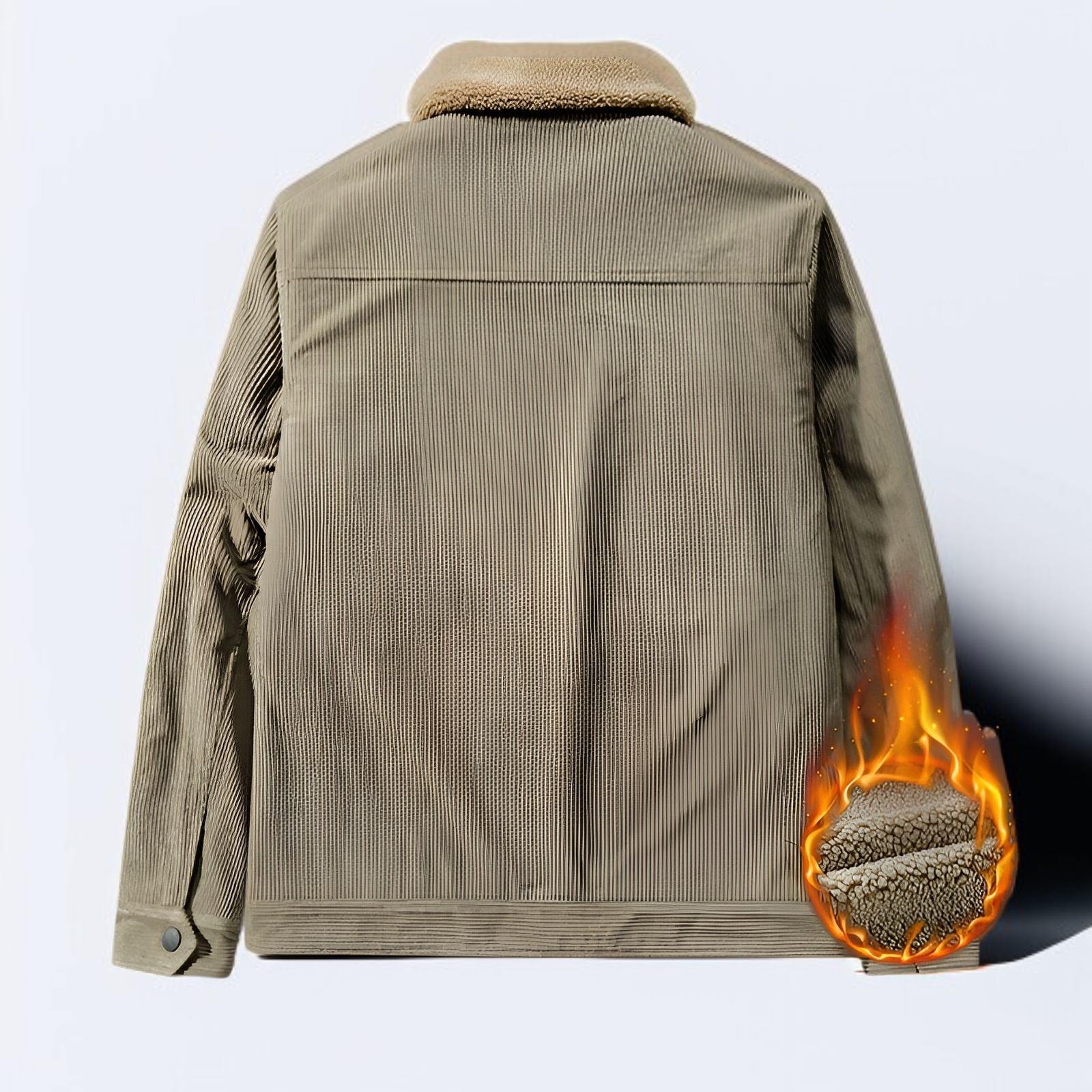 フリース裏地ジャケットのディテールと質感