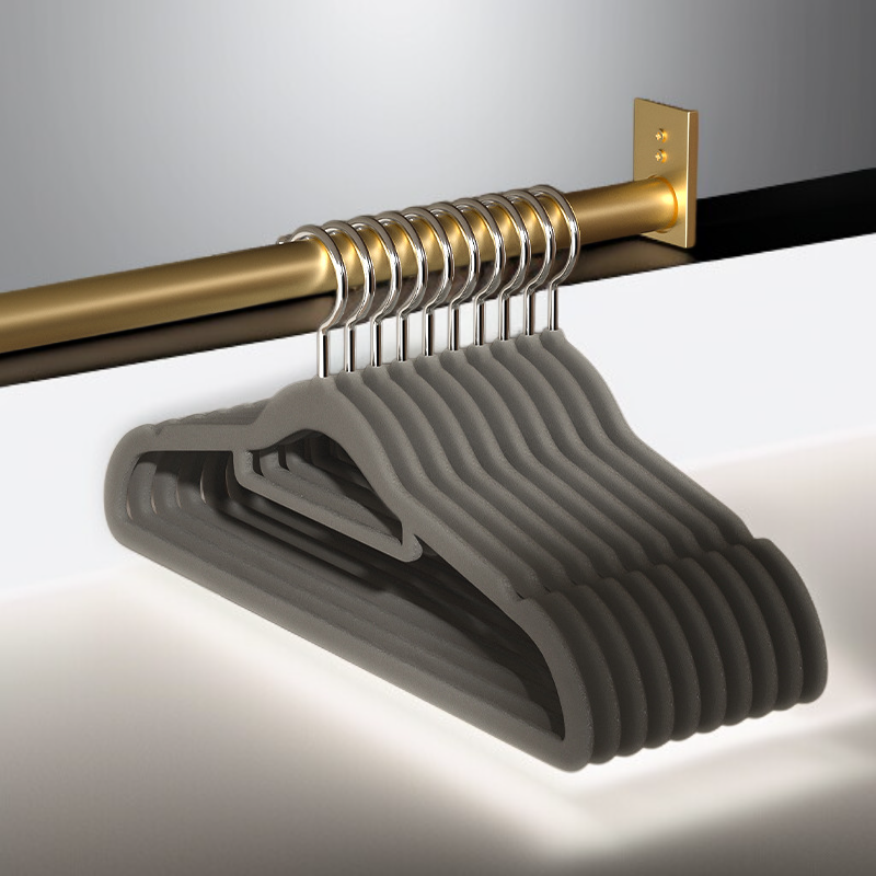 Gancho para ropa antideslizante de terciopelo sin marcas para uso doméstico