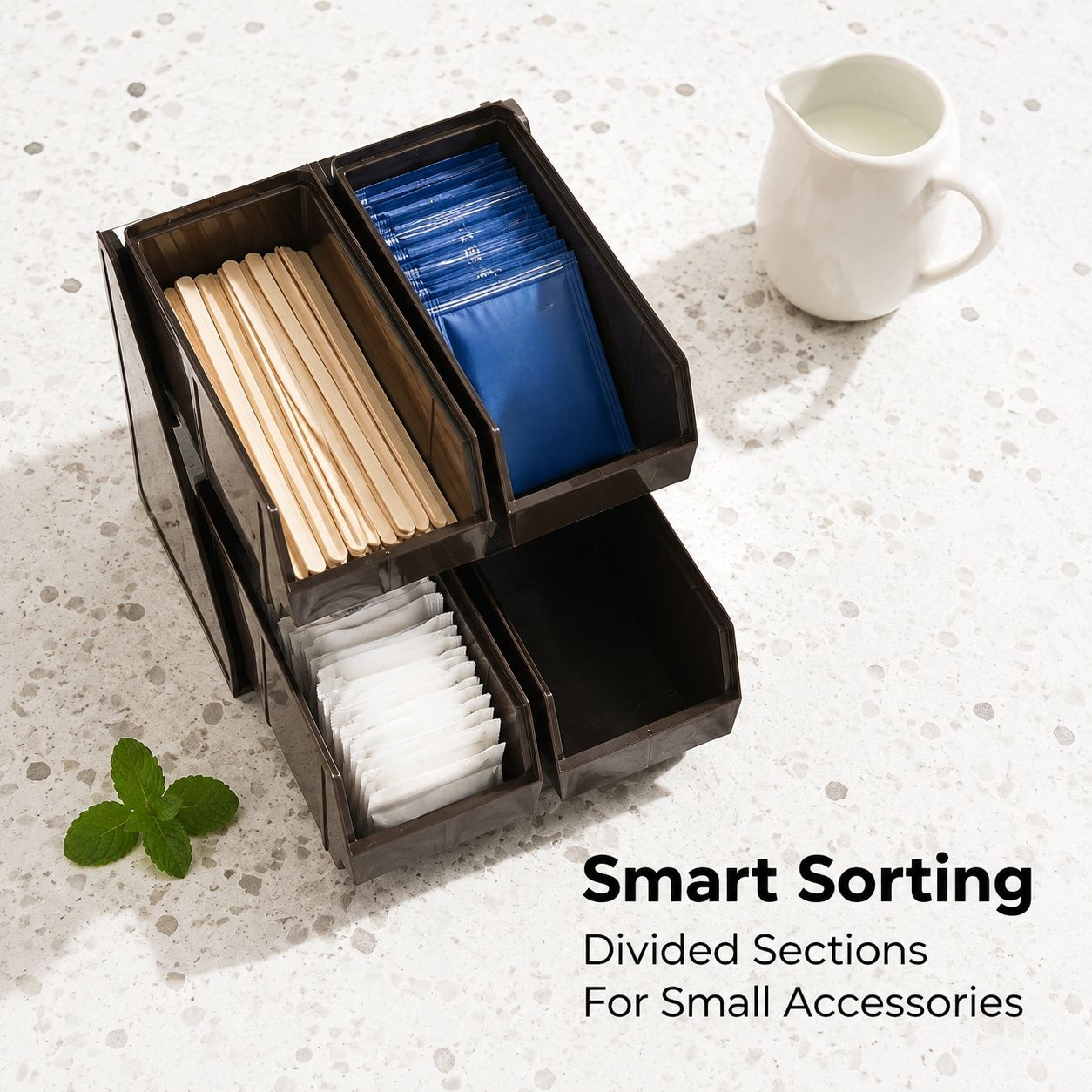 DS-H460 Office Cafe Napkin Straw 3-Tier Dispenser Organizer