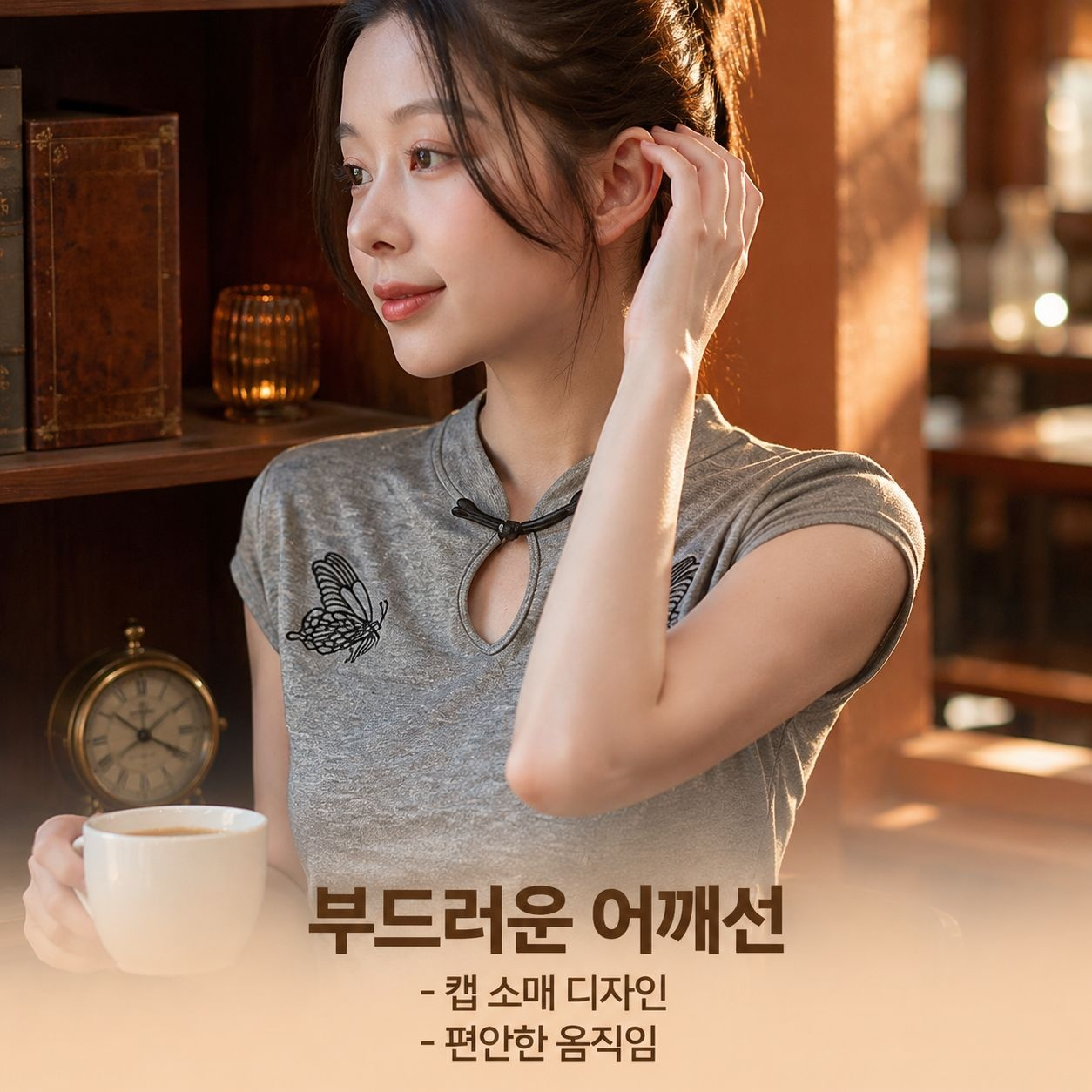 여성 반팔 니트 셔링 탑