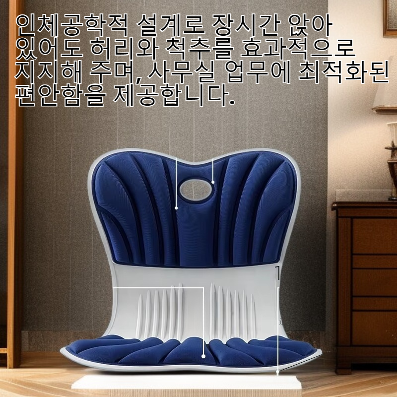 인체공학 허리 쿠션 사무실 의자 - 장시간 앉아도 편안한 허리 받침대