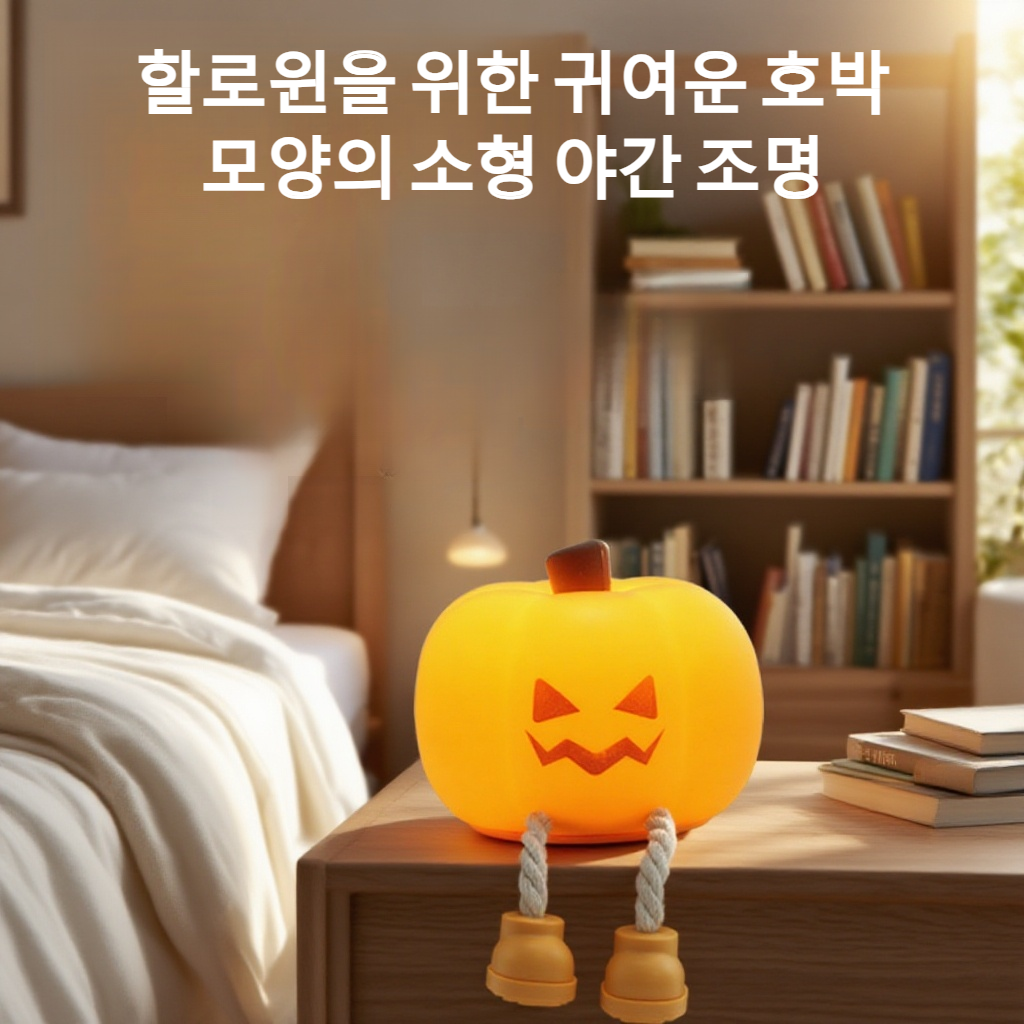 할로윈 호박 야간 조명 장식 수면등 충전식