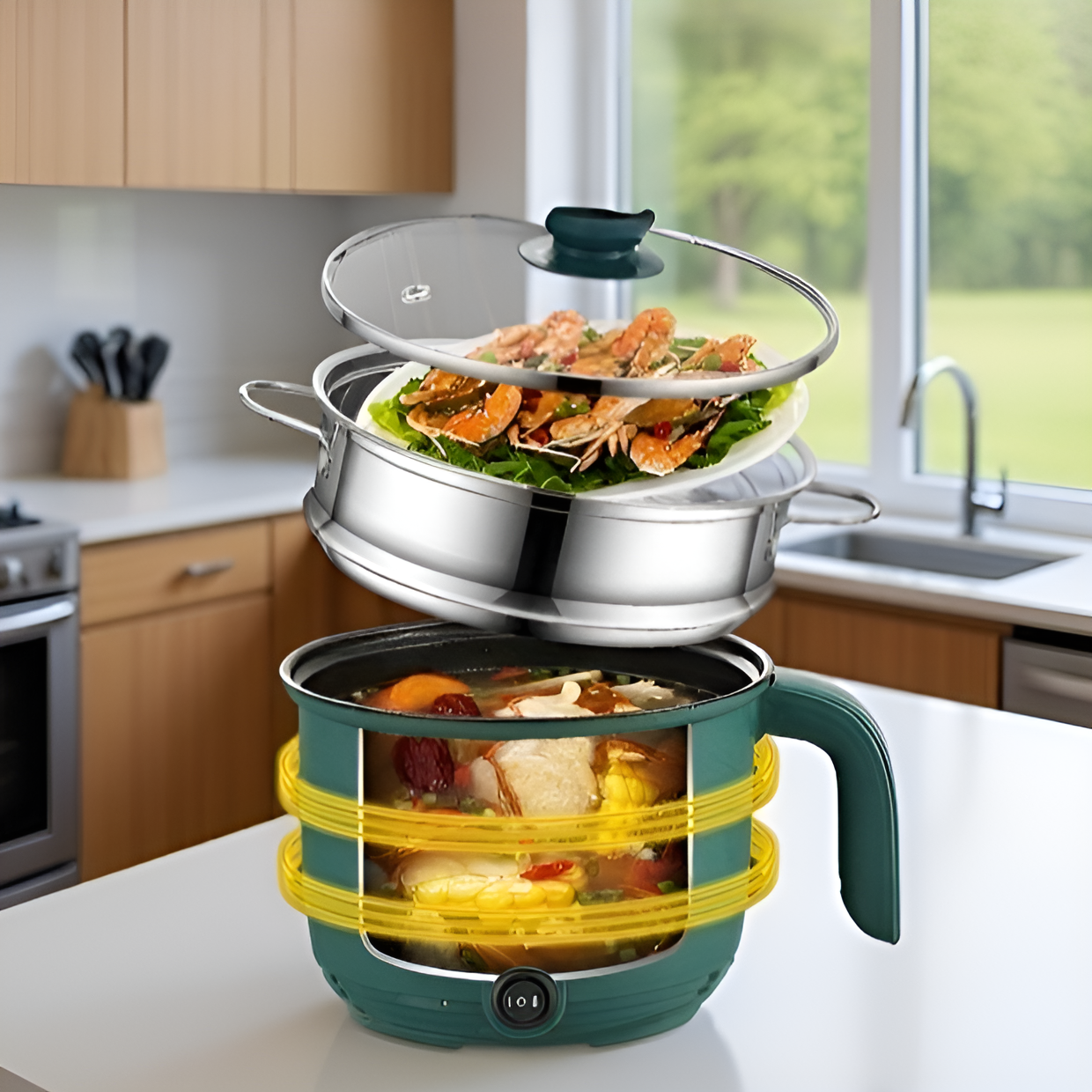 家庭用多機能グリーン電気炊飯器