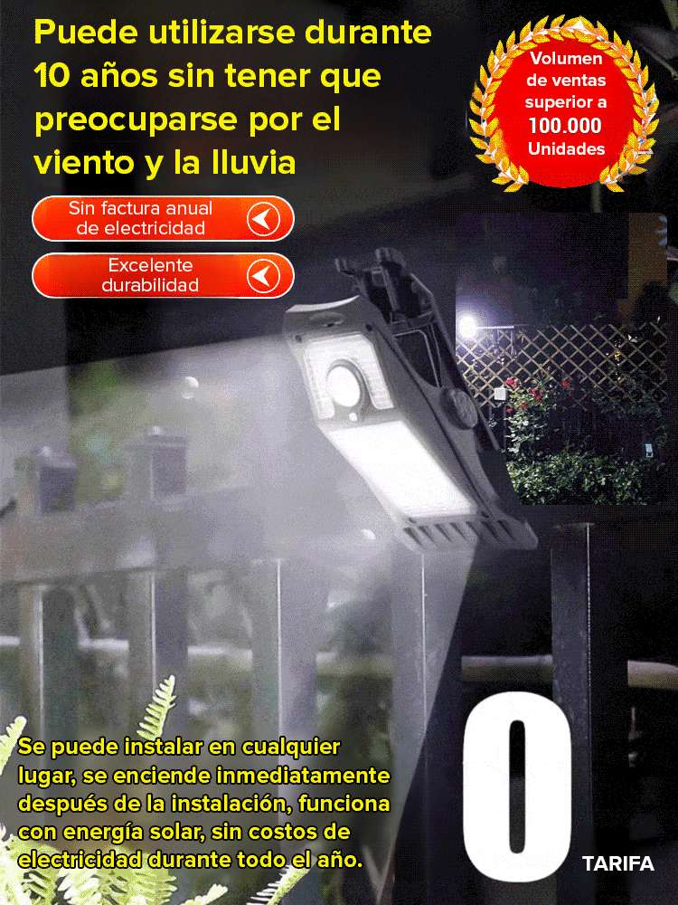 Lámpara solar de clip con sensor inteligente 