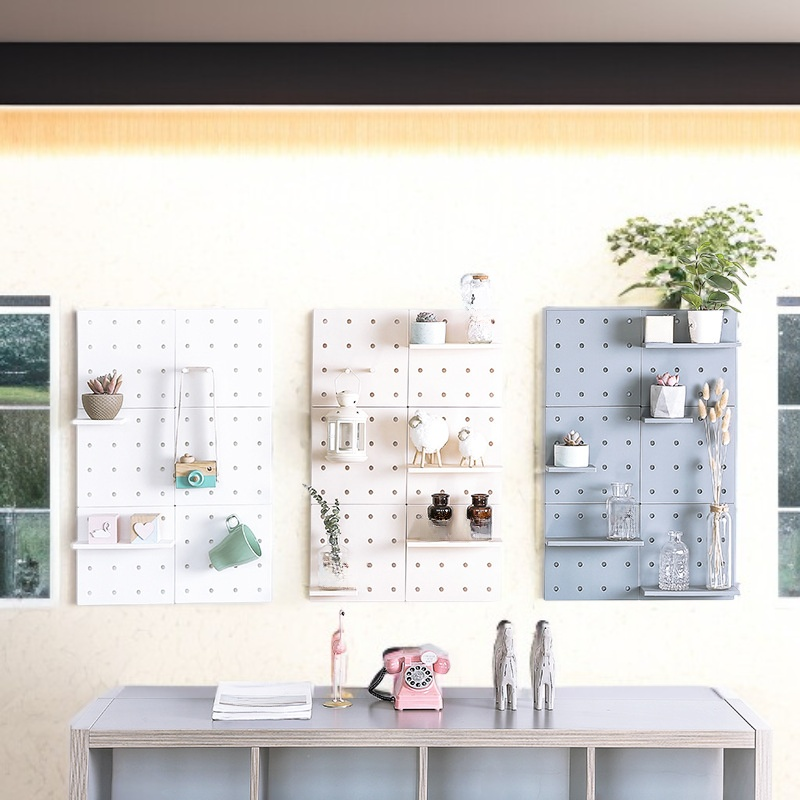  플라스틱 타공판 벽걸이 수납 선반