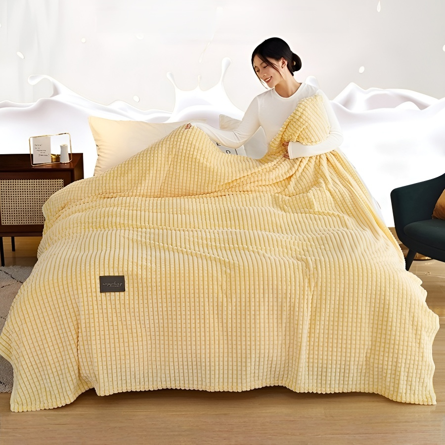 Reversible Plush Milk Fleece Throw Blanket
