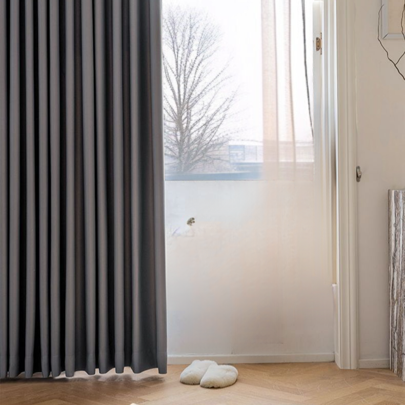 バルコニーフック遮光カーテン高精度グレー寝室カーテン仕上げカーテン熱と太陽の保護効果的な