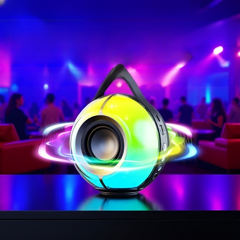 مكبر صوت محمول بإضاءة ملونة RGB بتقنية