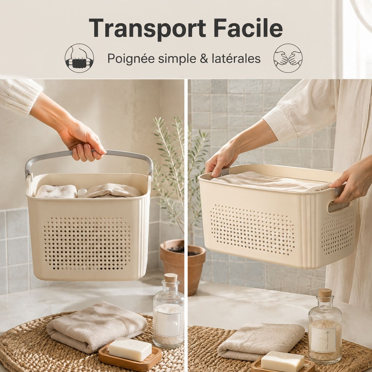 Grand panier à linge sale