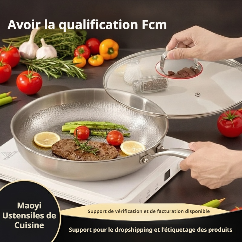 Poêle à frire antiadhésive sans revêtement