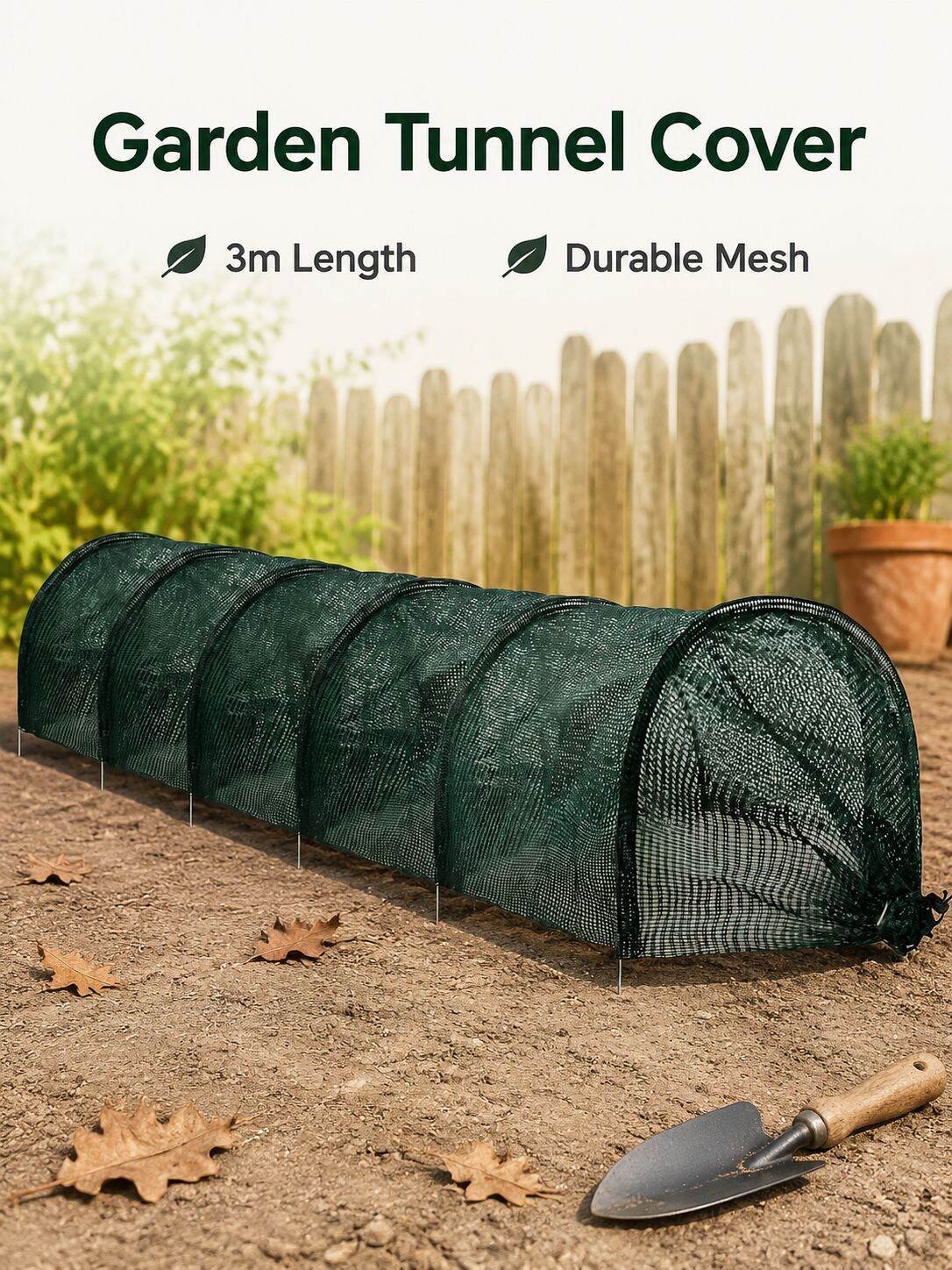 2-in-1 Portable Greenhouse Shade Net, 3m Quick Release Garden Tunnel Cover