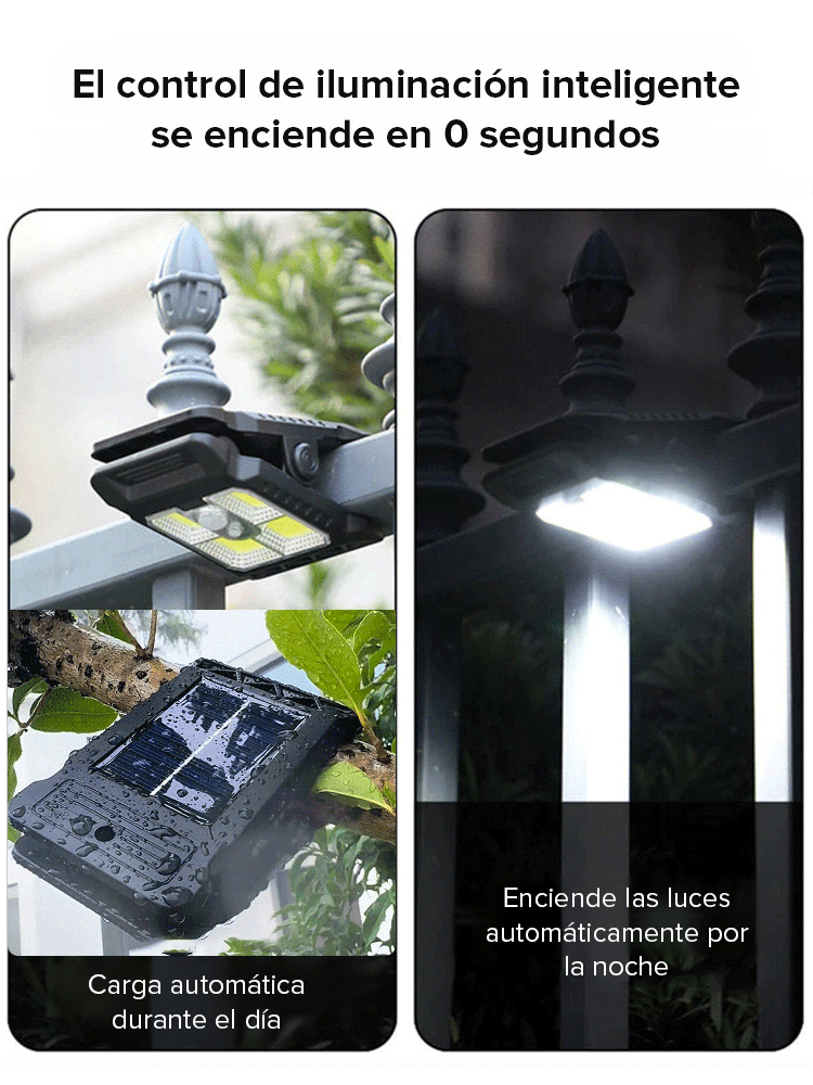 Lámpara solar de clip con sensor inteligente 