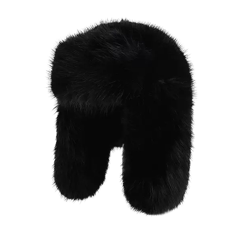 暖かいフェイクミンクの耳あて帽子