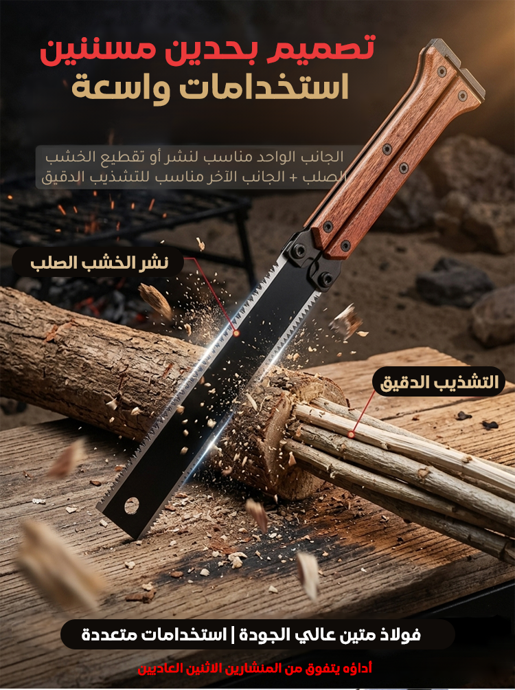 منشار محمول قابل للطي ذو حدين مسننين 