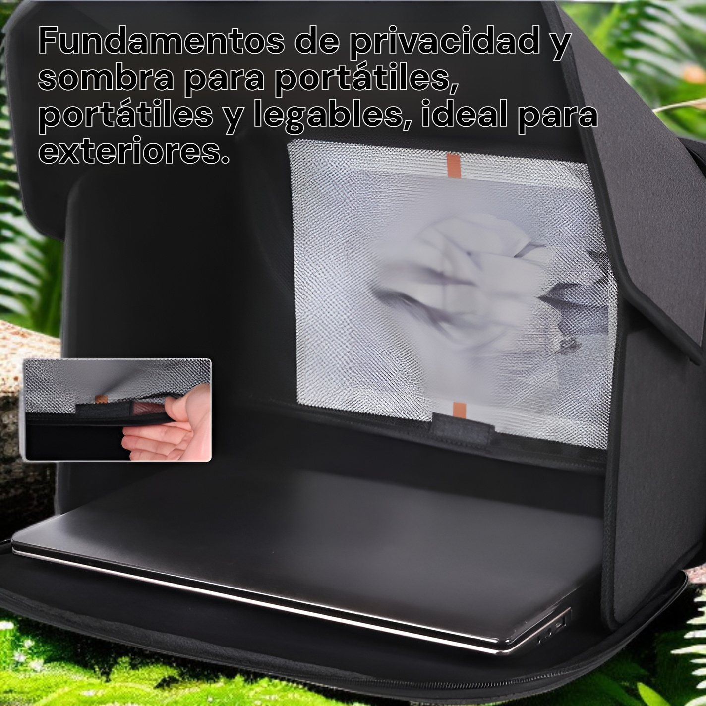 Funda de privacidad y sombra para laptop, portátil y plegable, ideal para exteriores