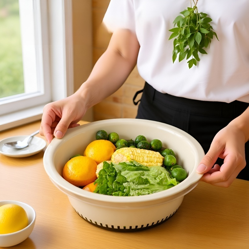 Easy-clean round drain basket for sink