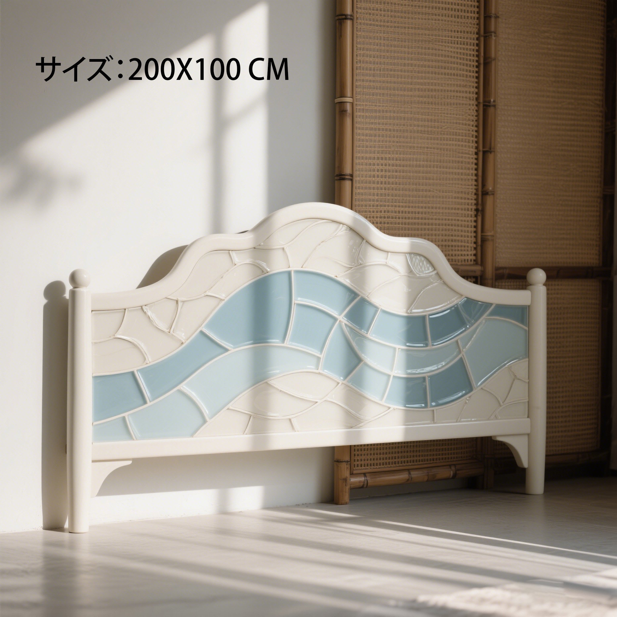 高級感あふれる無垢材ヘッドボードの木目アップ