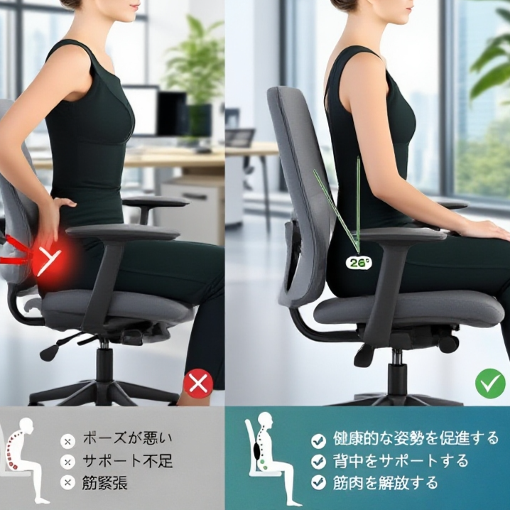 TPU素材の軽量折りたたみ腰枕の収納イメージ