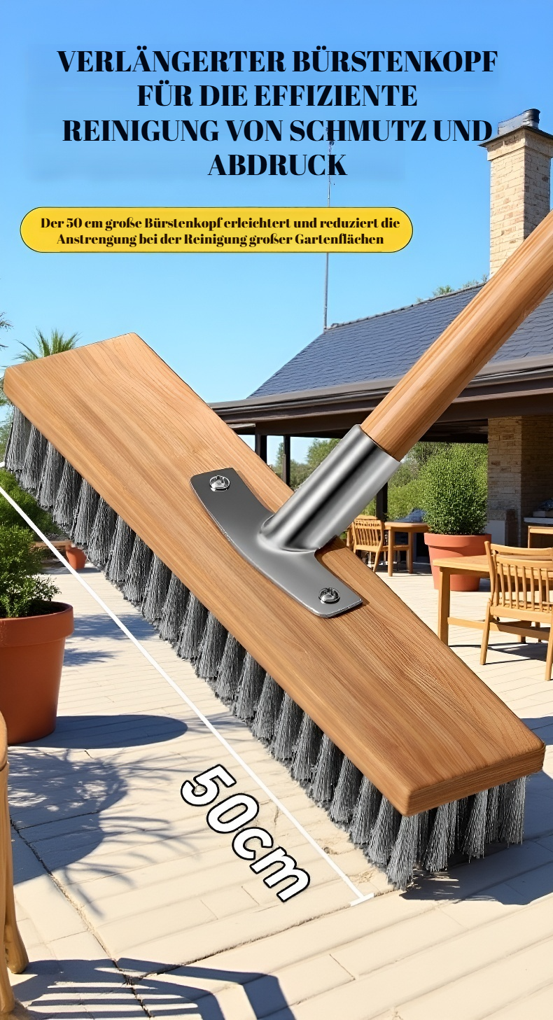 Hochwertige Edelstahl-Bodenbürste mit ergonomischem Griff