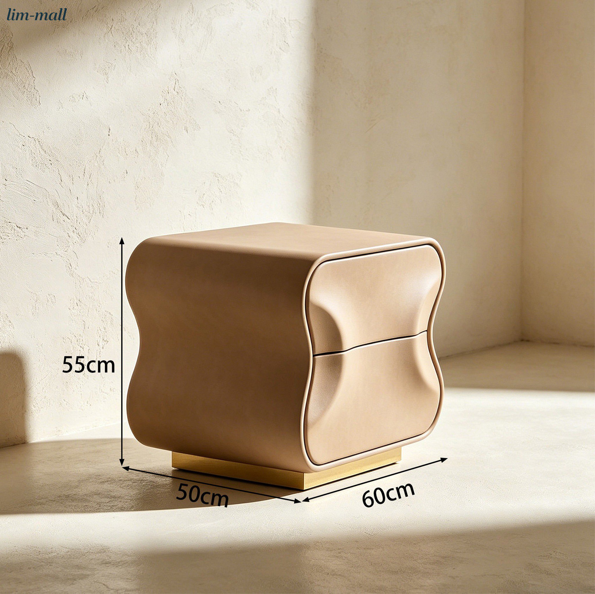 Two-drawer nightstand for bedroom storage