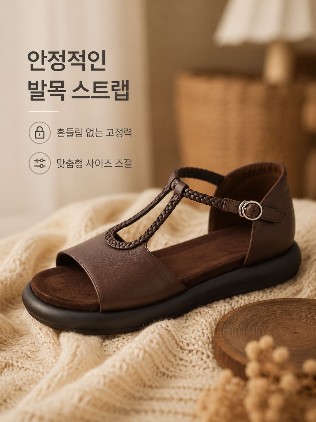 빈티지 우븐 로마 샌들