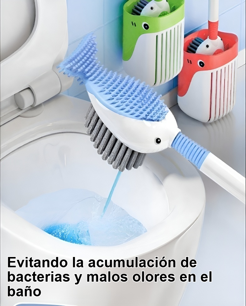 Cepillo ergonómico de silicona para limpieza de baño