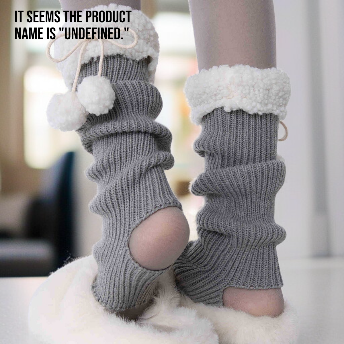 Cute Pom-pom Fleece Warm Leg Warmers for Autumn and Winter