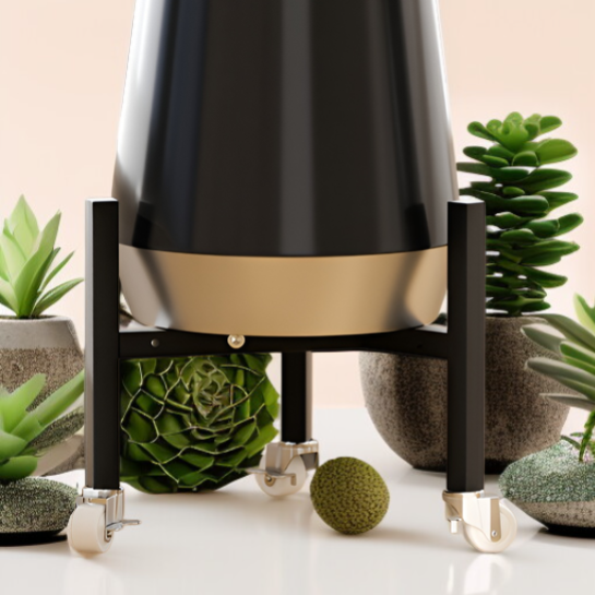 360°移動可能な北欧風室内花台 3段階幅調整 観葉植物スタンド 23〜32cm鉢用 キャスター付き